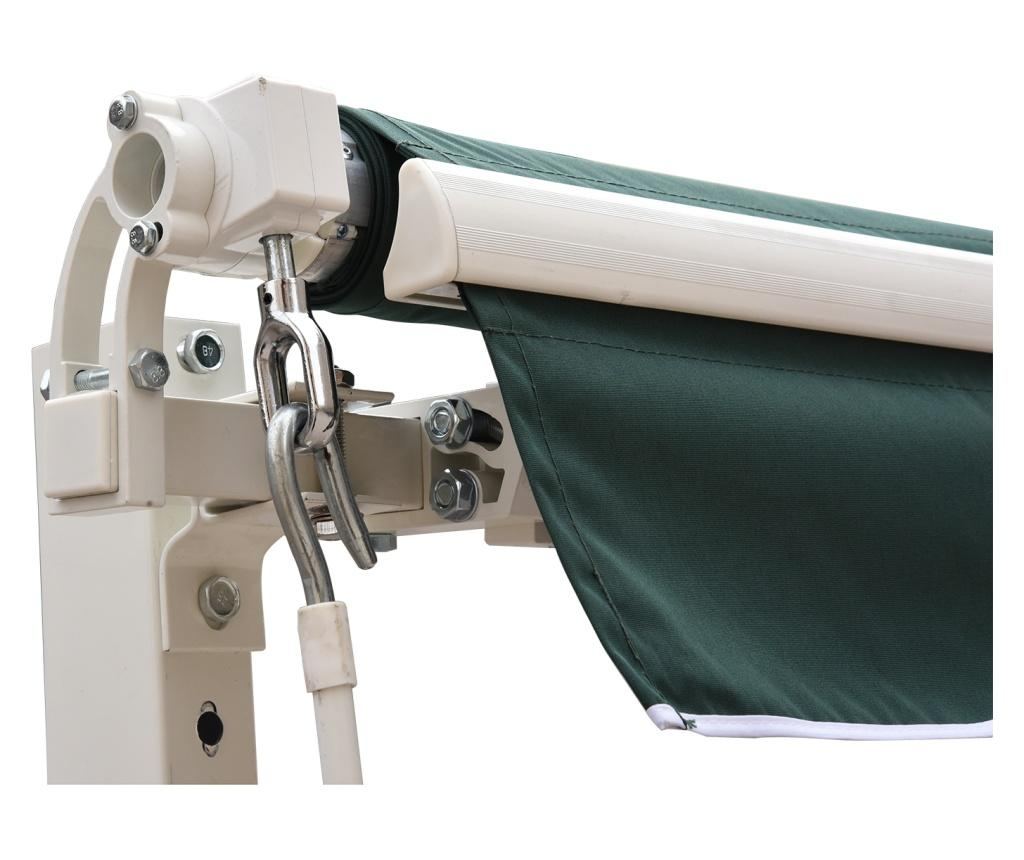 Outsunny Perdea De Soare Rulanta Manuala De Perete Tesatura De Poliester 2.5 × 2m Verde - 9