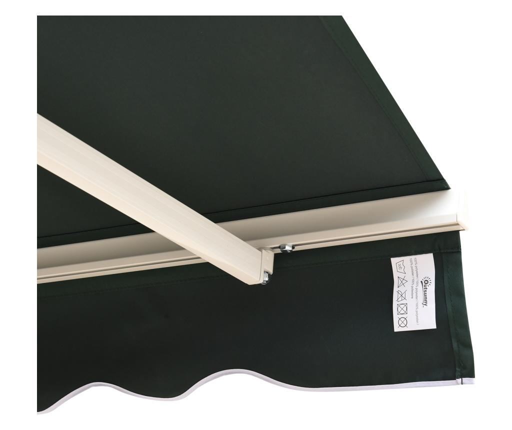 Outsunny Perdea De Soare Rulanta Manuala De Perete Tesatura De Poliester 2.5 × 2m Verde - 10