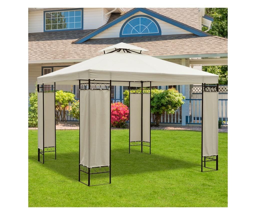 Outsunny Acoperis De Schimb Impermeabil Pentru Gazebo Pentru Gradina Dublu Strat 3x3m, Crem - 3