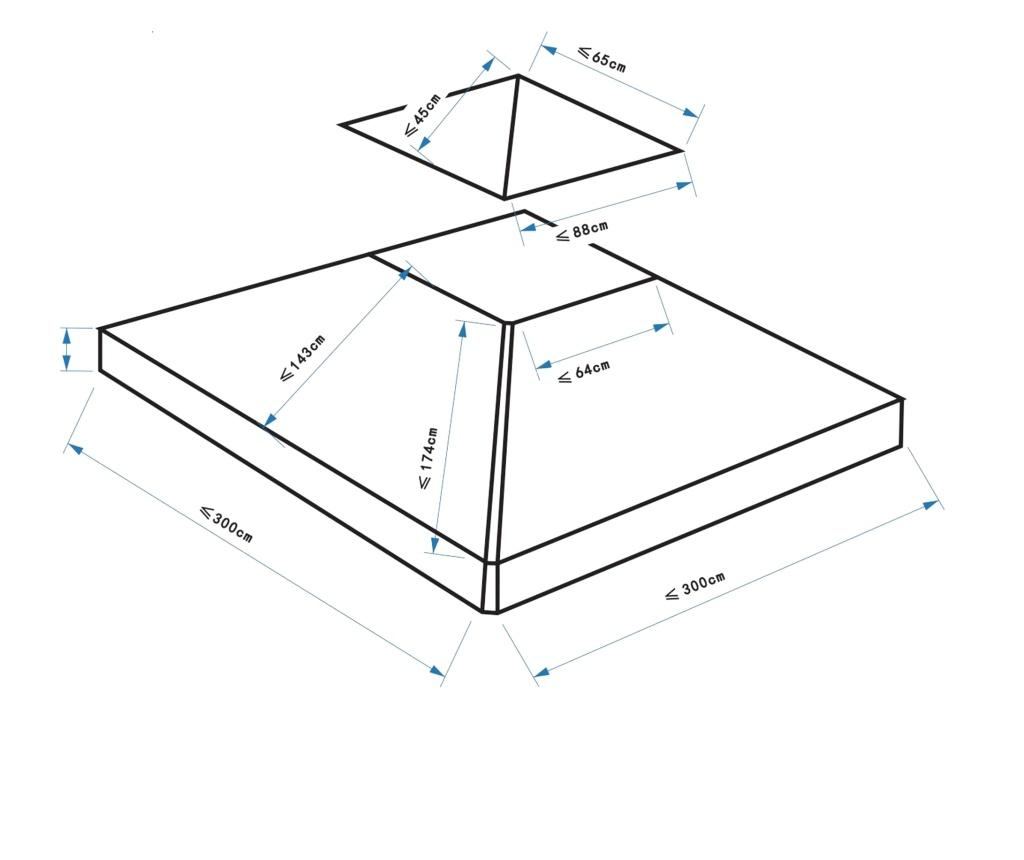 Outsunny Acoperis De Schimb Impermeabil Pentru Gazebo Pentru Gradina Dublu Strat 3x3m, Crem - 8