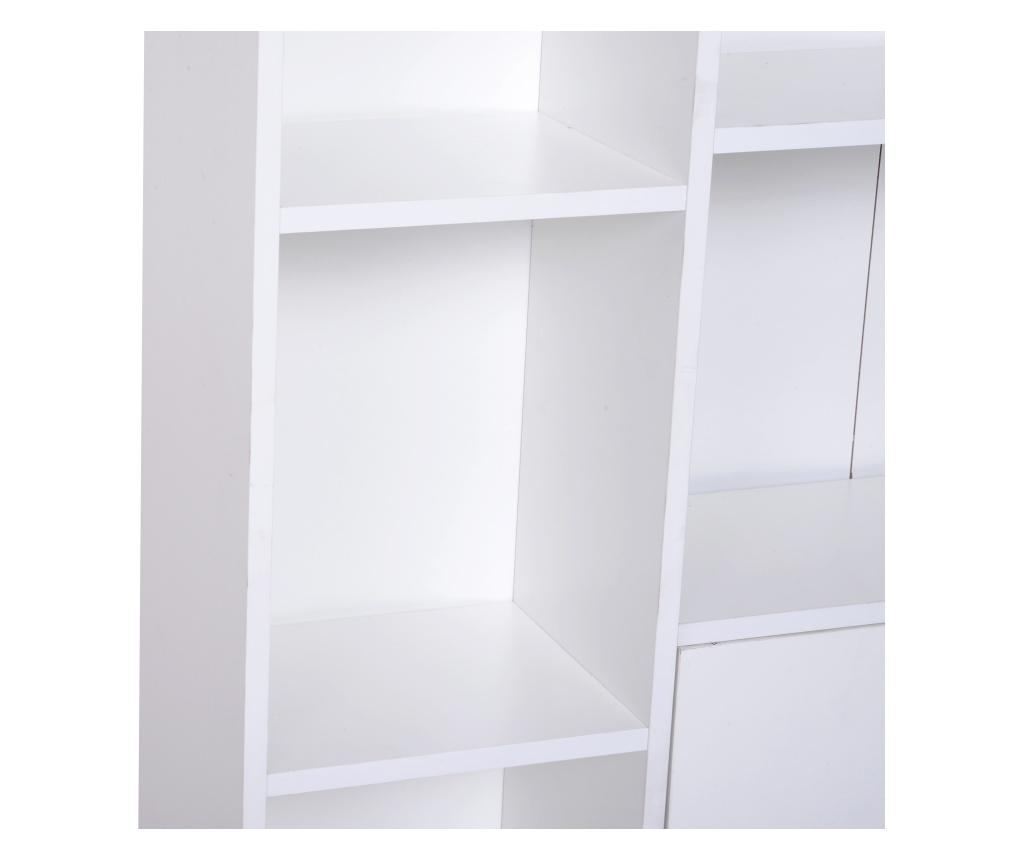 Homcom Fehér Fenőfa Könyvespolc Lábakkal 80 x 23,5 x 118cm - 9