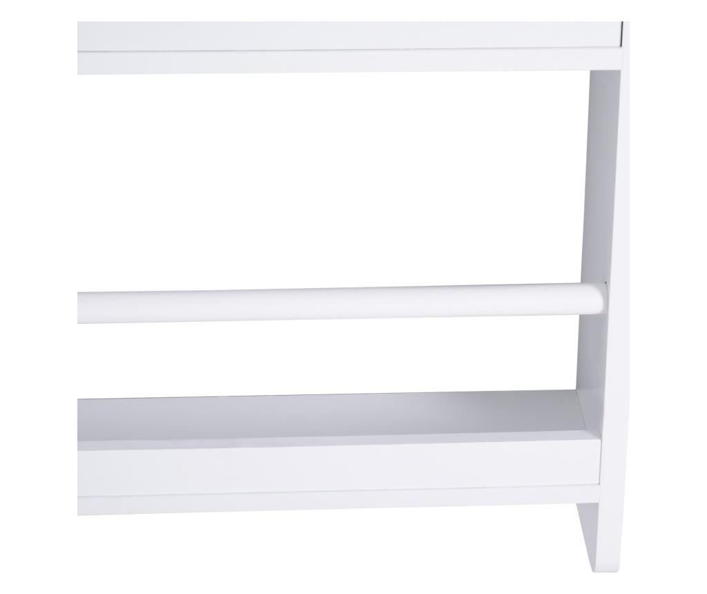 Homcom Стенна етажерка за книги с 4 дървени рафта, бяла 59 x 12 x 113 см - 9