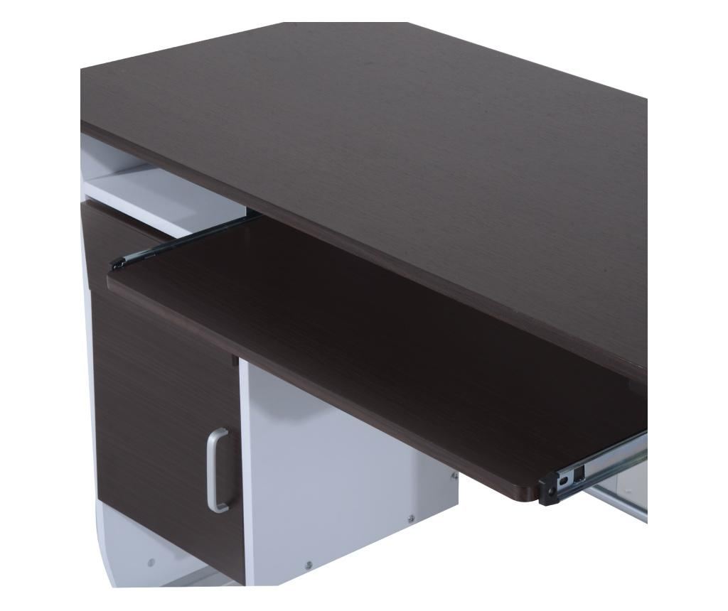 Homcom Birou Pentru Pc Cu Sertare In Lemn, 100x52x75cm, Maro - 9