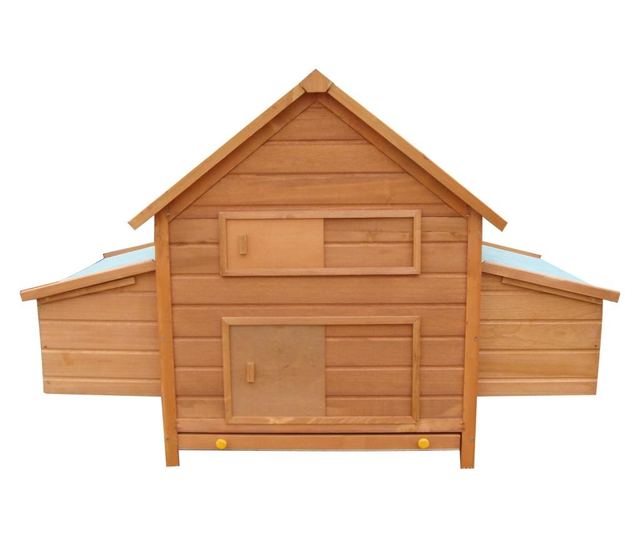 Pawhut Cotet Pentru Gaini De Gradina Din Lemn De Brad, Lemn Verde, 160x98.5x107cm
