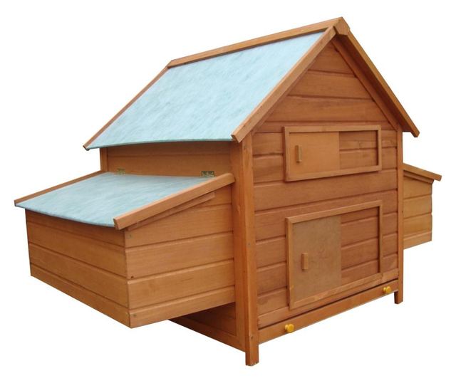 Pawhut Cotet Pentru Gaini De Gradina Din Lemn De Brad, Lemn Verde, 160x98.5x107cm