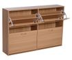 Homcom Dulap Pantofi Capacitate 24 Hol Si Dormitor Lemn 120x24x81cm