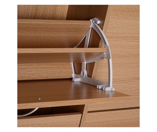 Homcom Dulap Pantofi Capacitate 24 Hol Si Dormitor Lemn 120x24x81cm