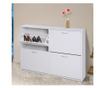 Homcom Dulap Pantofi Capacitate 24 Perechi Din Lemn, Alb, 120x24x81cm