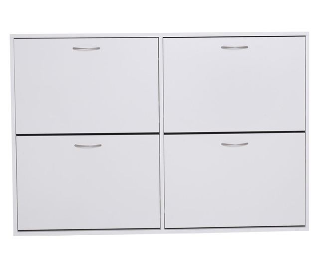 Homcom Dulap Pantofi Capacitate 24 Perechi Din Lemn, Alb, 120x24x81cm