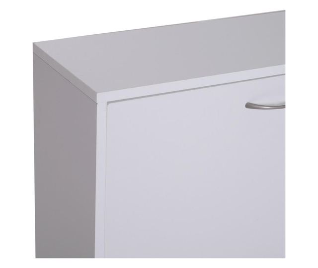 Homcom Dulap Pantofi Capacitate 24 Perechi Din Lemn, Alb, 120x24x81cm
