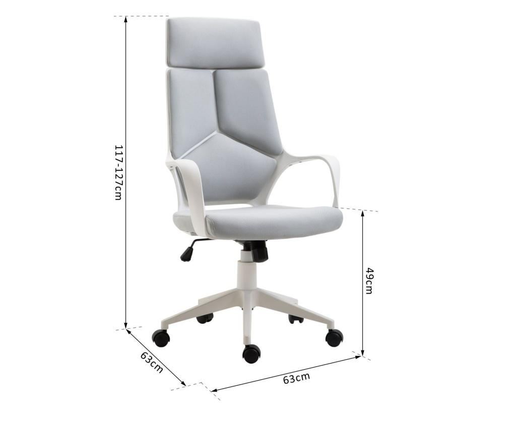Homcom Scau De Birou Ergonomic Fotoliu Prezidential In Tesatura Reglabila Si Rotativ In Mesh, Grigio - 8