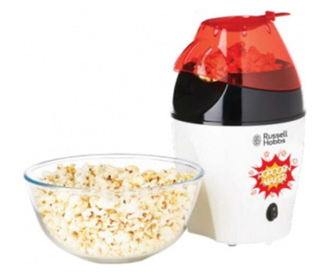 Aparat De Facut Popcorn Russell Hobbs Fiesta 24630-56, 1200 W, Tehnologie Cu Aer Cald, Capac De Masurat, Capacitate 35-50 G, Alb