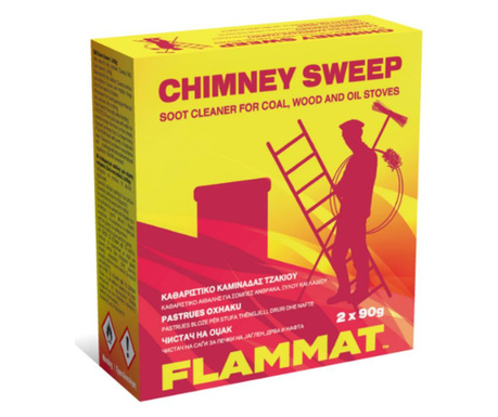 Flammat прахче за почистване на сажди от печки и камини, 2х90 г