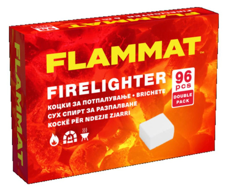 Flammat сухи кубчета за разпалване на петролна основа, 96 бр