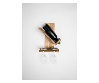 Suport Pentru Sticle Vin Si Pahare, Civary, 25x33x13 cm, Palisandru Got Wood, 25x13x33 cm