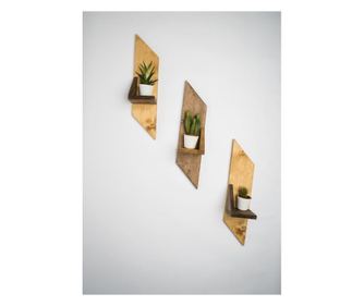 Set 3 Rafturi Pentru Ghivece, Got Wood, 11.4x50x12.7 cm, Alun