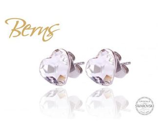 Cercei, cristale Swarovski, forma inima, 10mm