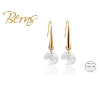 Cercei, cristale Swarovski, suflat cu aur 14k