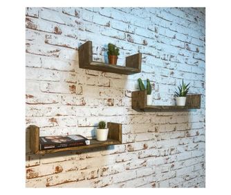 Set 3 Rafturi De Perete, Venice, Palisandru Got Wood, GOT WOOD 2021, lemn, palisandru