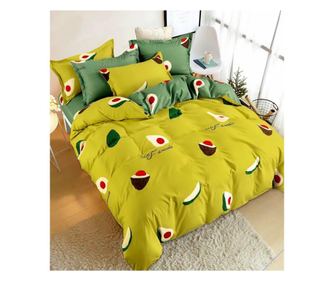 Lenjerie de pat pentru o persoana cu husa de perna dreptunghiulara, mauna, bumbac mercerizat, multicolor Sofi 1 x 140/230, 1 x 1