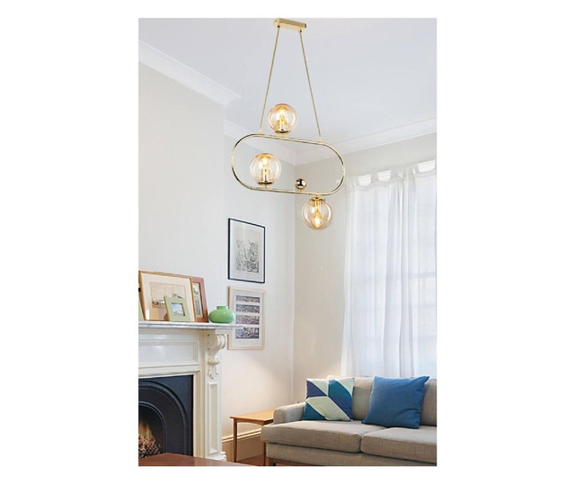 Lustra Squid Lighting, fier, Energy-saving bulb or LED bulb recomended, max. 60 W, auriu, 60x60x100 cm