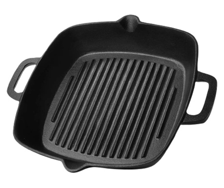 Tigaie grill Fissman, 26x5 cm, negru, fonta