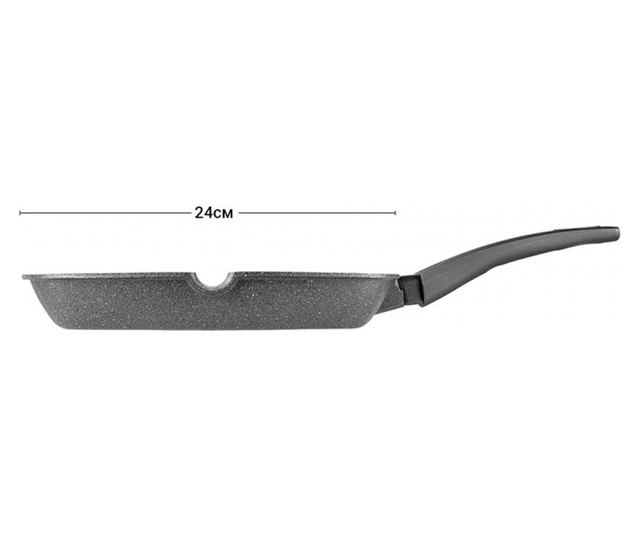 Fissman-Grey Stone grill serpenyő, 24x4 cm, szürke, alumínium