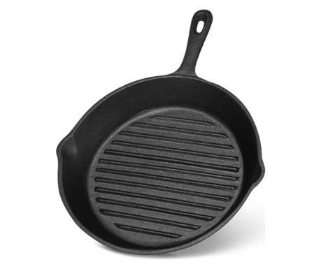Tigaie grill Fissman, 24x5 cm, negru, fonta