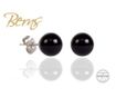 Cercei, perle Swarovski, negru, 8 mm