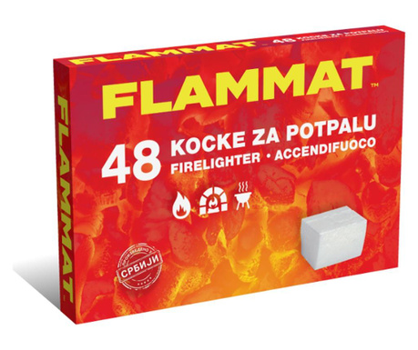 Flammat сухи кубчета за разпалване на петролна основа, 48 бр