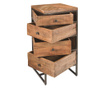 Dulapior cu 4 sertare Novita Home, lemn de salcam, 45x45x90 cm, maro
