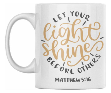 Cana cafea cu mesaj crestin, Matei 5:16, 300ml