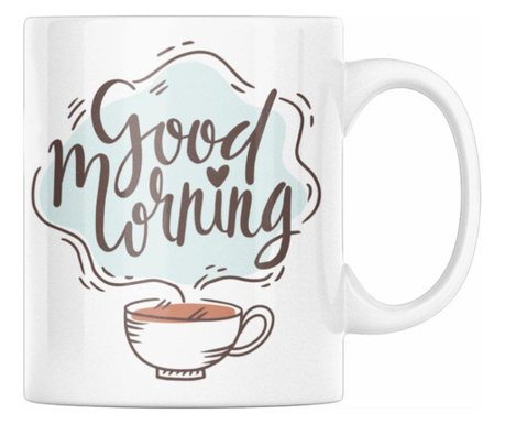 Cana de cafea, Good morning, 300ml Js Coatings, ceramica, 8x8x9 cm