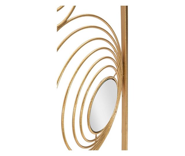 Decoratiune de perete cu oglinzi Mauro Ferretti, fier, 32x2x90 cm, auriu