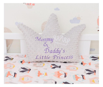 Perna Coronita Minky Gri Personalizata "mommy&daddy S Little Princess"