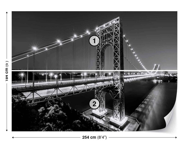 Фототапет Degrets 83556 Бруклински мост 3  184x254 см