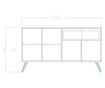 Bufet inferior Gauge Concept, PAL, 150x37x84 cm, gri antracit/maro nuc