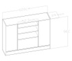 Dulap de bucatarie Gauge Concept, PAL, 120x30x92 cm, marmura/alb