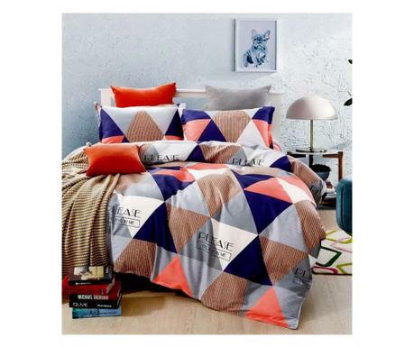 Lenjerie de pat pentru o persoana cu husa de perna dreptunghiulara, arizona, bumbac mercerizat, multicolor Sofi 1 x 140/230, 1 x