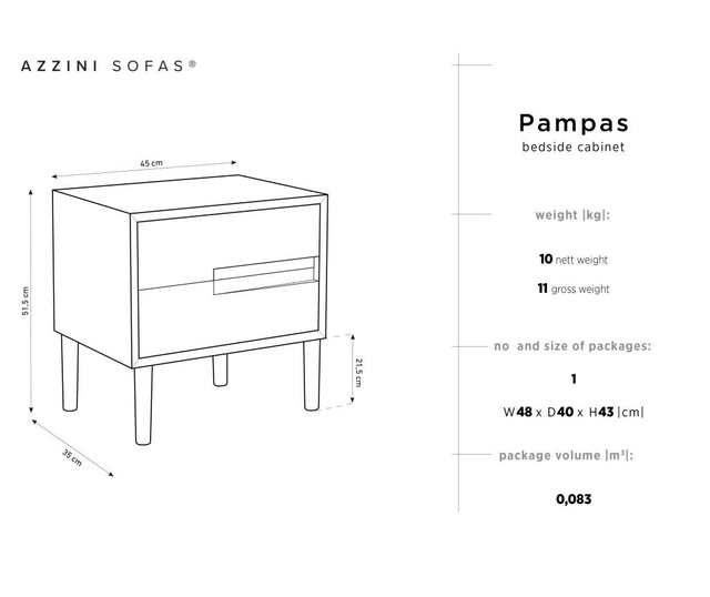 Noční stolek Pampas