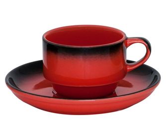 GURAL MARMARIS-BLACK/RED Ceasca cu farfurioara 230ml (NBNEO02CT631KMZS)