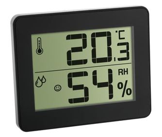 Termometru si Higrometru digital de camera extra-plat negru TFA 30.5027.01