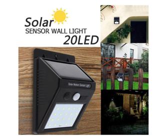 Lampa cu LED MRG P-285, Panou solar, Senzor de miscare, 20 LED