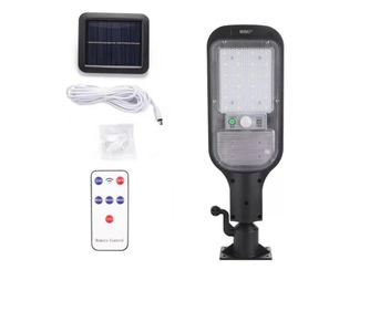 Lampa solara stradala MRG A-JX-516, Panou solar, Cu telecomanda, Negru