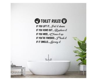 Sticker Baie, Pentru Perete, Toilet Rules, 57 X 45 Cm