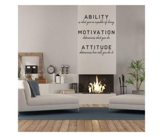 Autocolant Perete, Cu Mesaj Motivational, Ability, Motivation, Attitude, 97 X 86 Cm