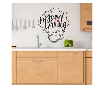 Sticker Perete Sau Faianta Bucatarie, Cana Cafea, Good Morning, 57 X 65 Cm Oracal, autocolant pvc, 65x57 cm
