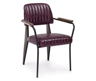 Szék bordeaux ökológiai bőr háttámlával Nelly 60 cm x 63 cm x 84 hx 45 h