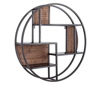 Fekete vas falipolc 4 polc Walton Ø 80 cm x 16 h