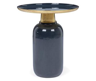 Masuta Cafea Metal Albastru Auriu Nalima Ø 40.5 Cm X 45.5 H
